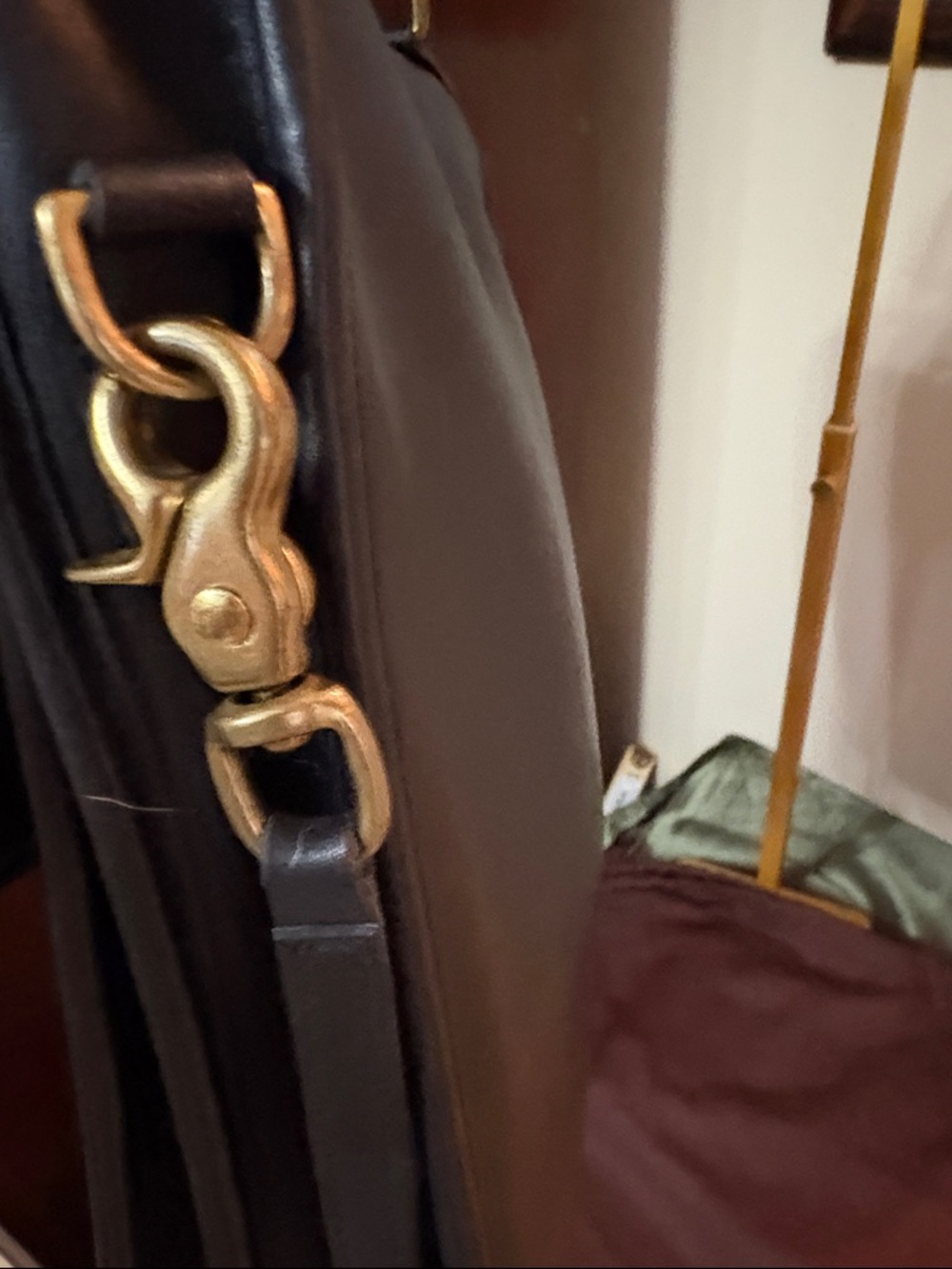 Vintage Coach Station Bag 5130 Black leather turnlock top handle crossbody USA - Picture 6 of 16